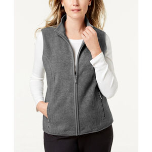 Karen Scott Size XS Gray Zeroproof Fleece Vest, Full Zip & Super Soft NWT